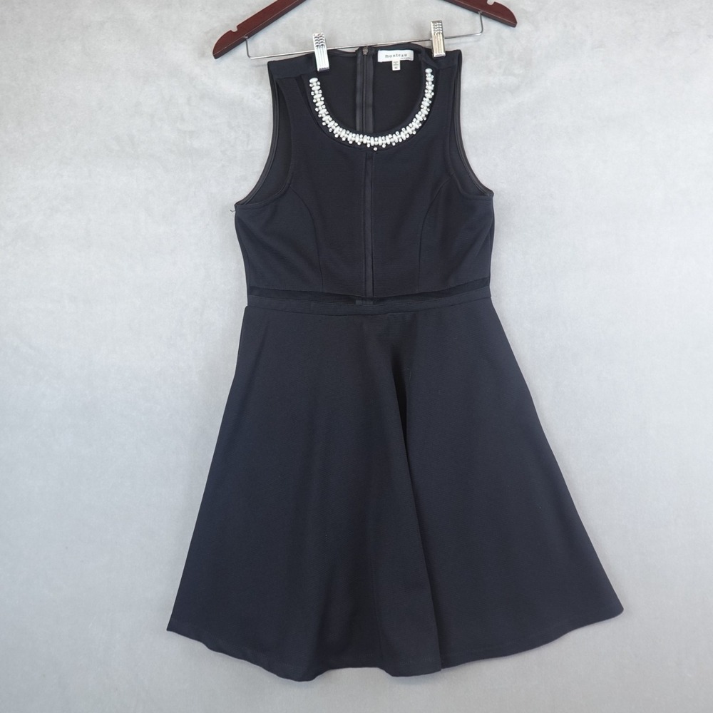 Monteau Los Angeles Dress Black Fit And Flare Size Medium